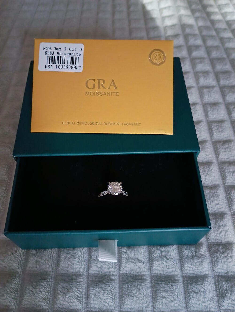 3CT Moissanite Engagement Ring 925 Sterling Silver D Color VVS1 Size 7 - Picture 4 of 7
